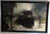 john kelly Original Oil on Canvas Winter Train