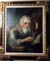 americo makk original oil on canvas painting old man with canvas