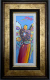 Peter Max Original Painting Acrylic on Canvas Angel with Heart Detail Ver. IV #337
