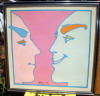 peter max Original oil acrylic on canvas Loving Each Other painting