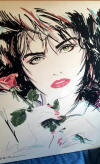 Dennis Mukai Original on Canvas Woman with a Rose