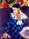 picasso Harlequin leaning on elbow